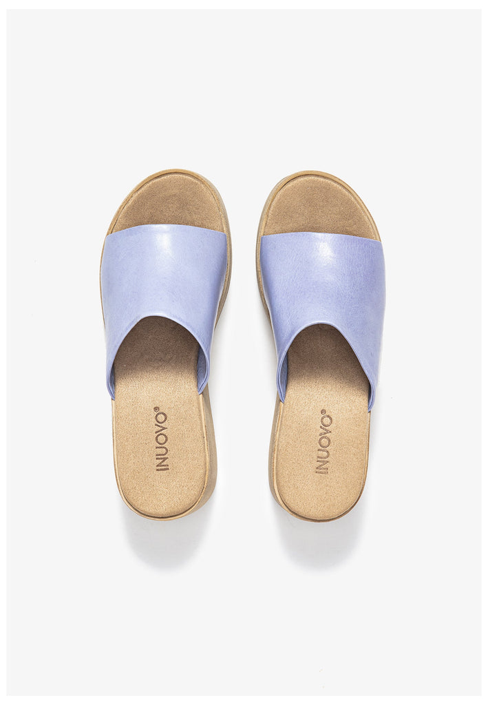 Inuovo Pantoletten Leder Hellblau