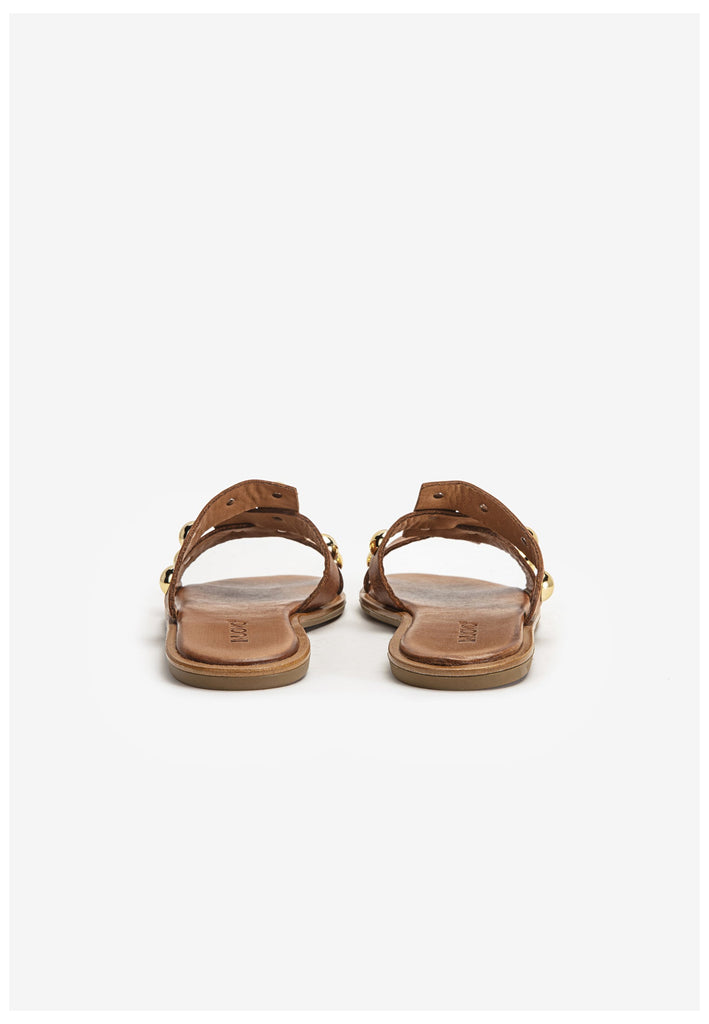 Inuovo Pantoletten Leder Hellbraun