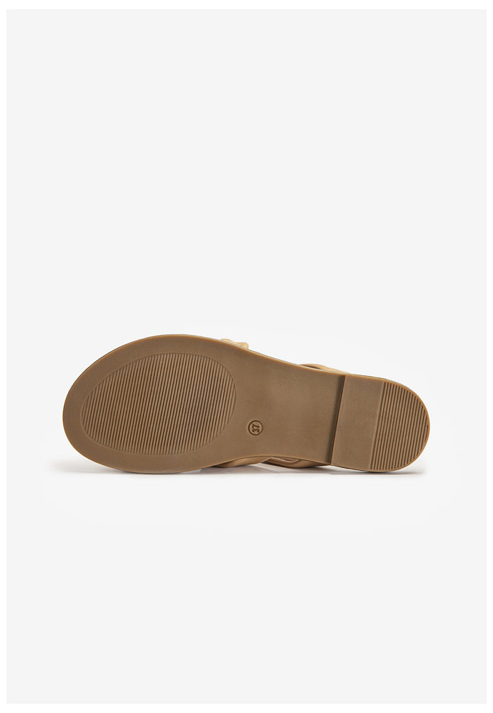 Inuovo Pantoletten Leder Hellbraun