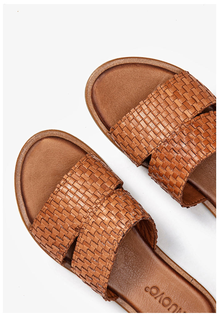 Inuovo Pantoletten Leder Hellbraun