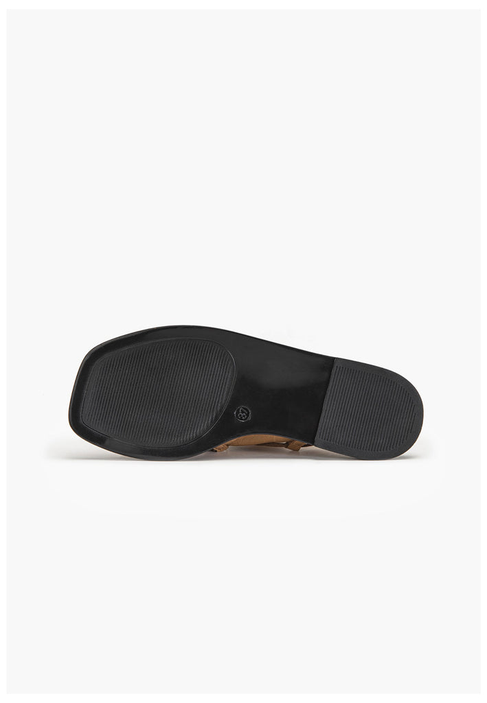 Inuovo Pantoletten Leder Hellbraun