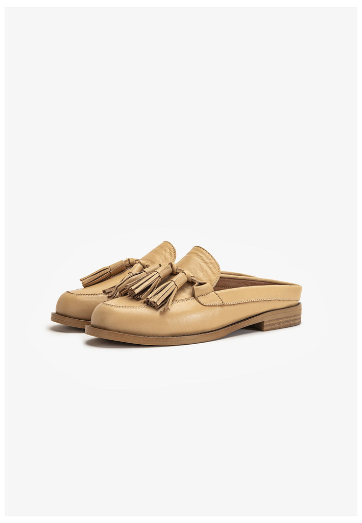 Inuovo Pantoletten Leder Hellbraun