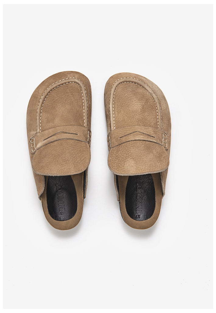 Inuovo Pantoletten Leder Hellbraun