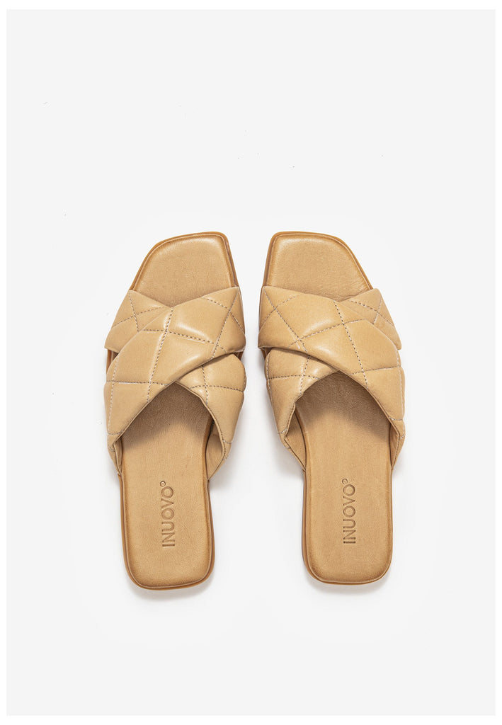 Inuovo Pantoletten Leder Hellbraun