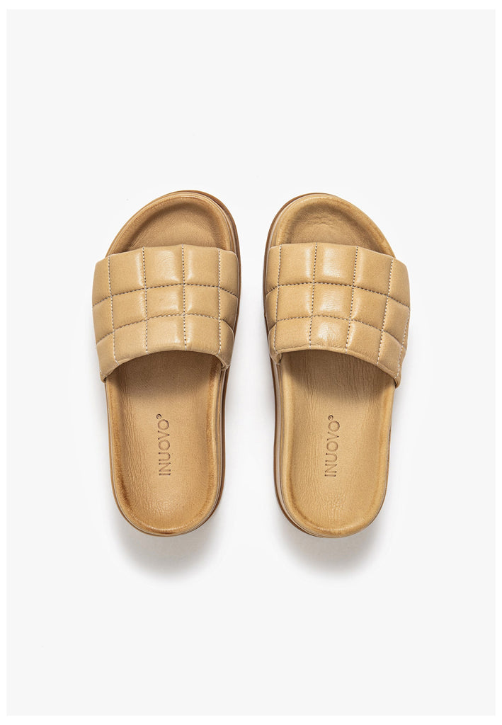 Inuovo Pantoletten Leder Hellbraun