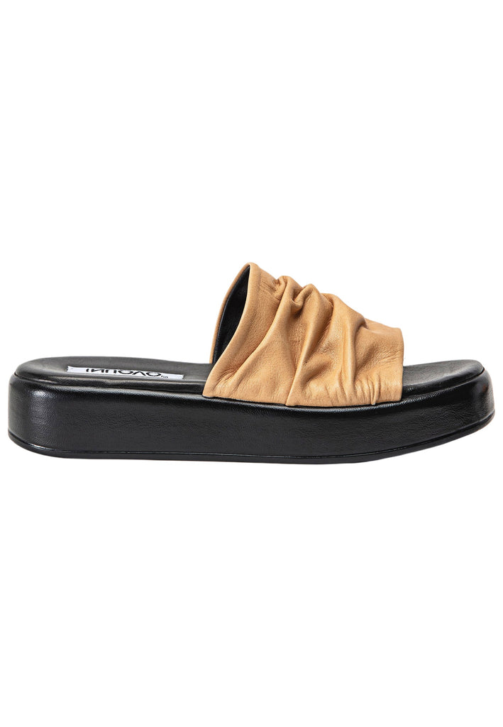 Inuovo Pantoletten Leder Hellbraun