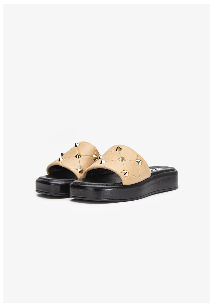 Inuovo Pantoletten Leder Hellbraun