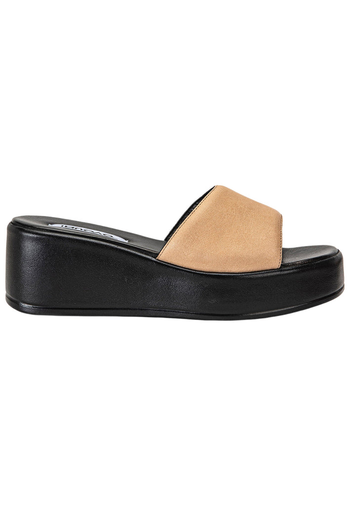 Inuovo Pantoletten Leder Hellbraun