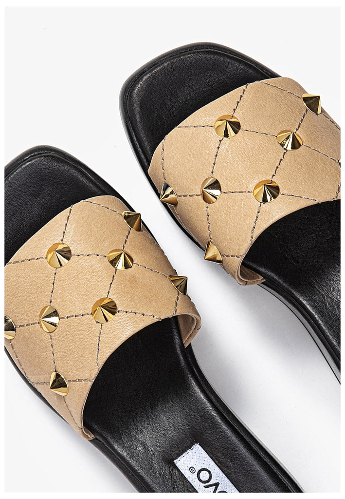 Inuovo Pantoletten Leder Hellbraun