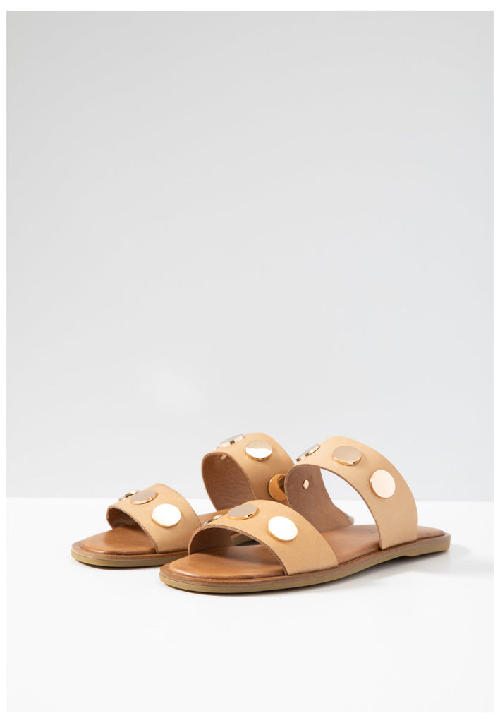 Inuovo Pantoletten Leder Hellbraun