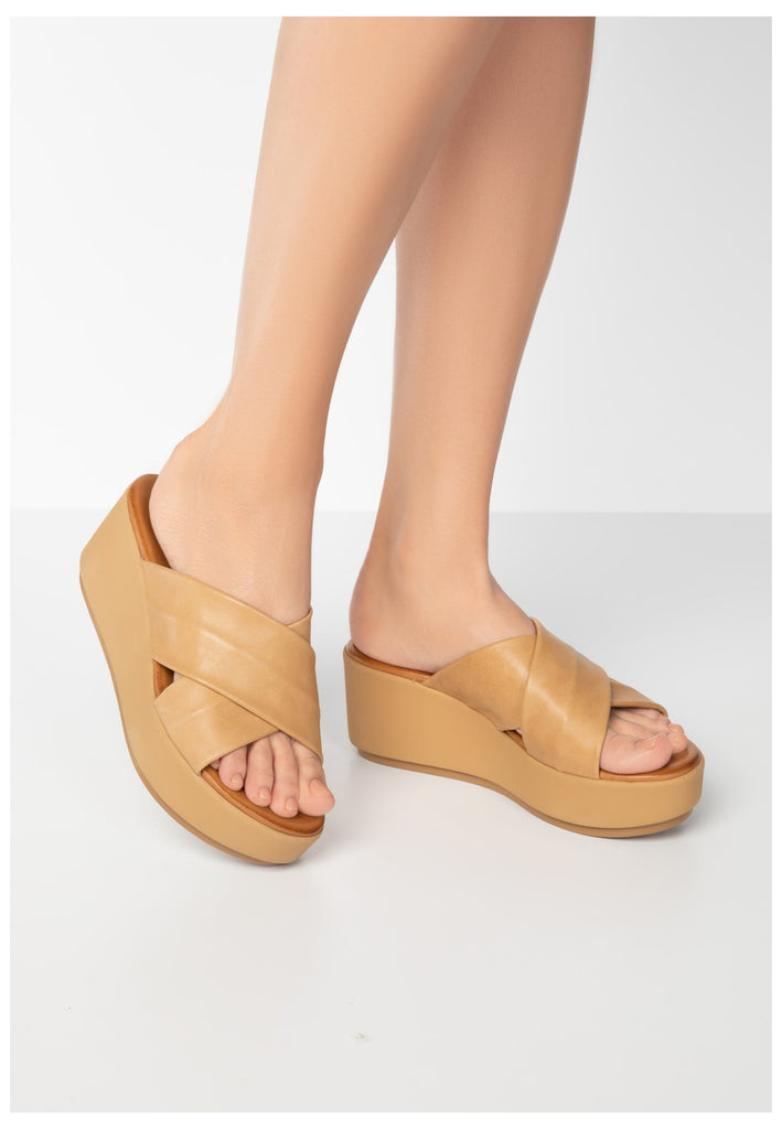 Inuovo Pantoletten Leder Hellbraun