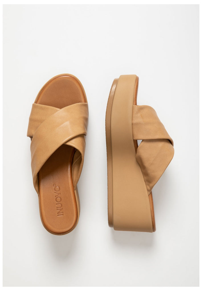 Inuovo Pantoletten Leder Hellbraun