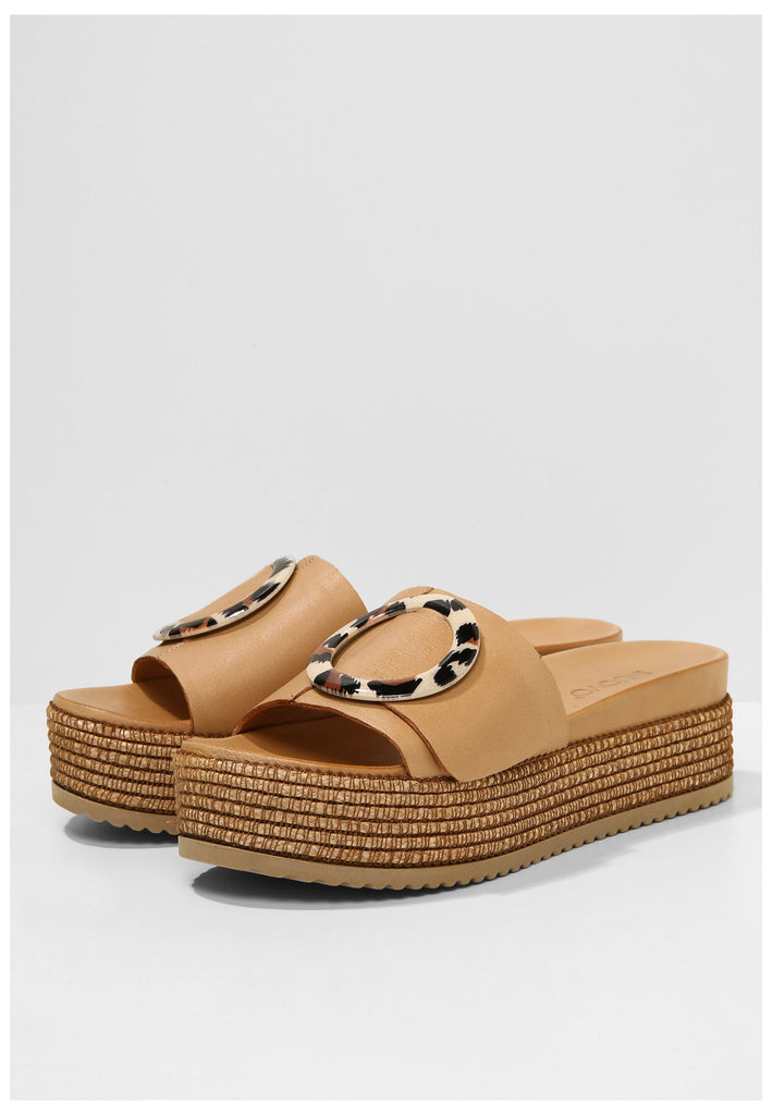 Inuovo Pantoletten Leder Hellbraun