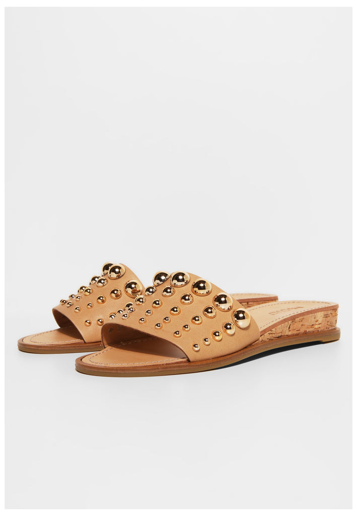 Inuovo Pantoletten Leder Hellbraun