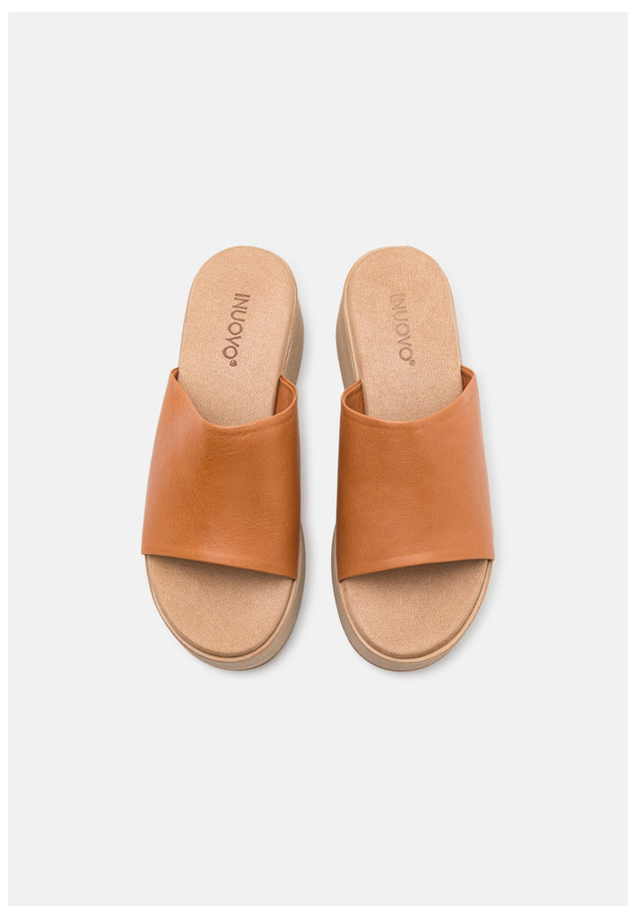 Inuovo Pantoletten Leder Mittelbraun