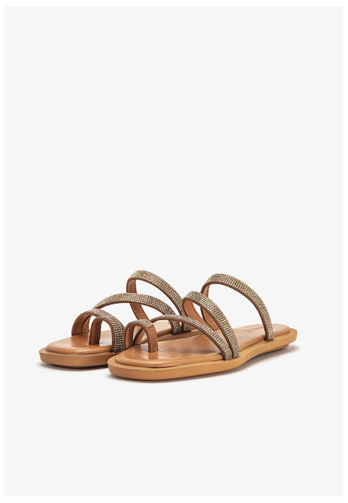 Inuovo Pantoletten Leder Mittelbraun