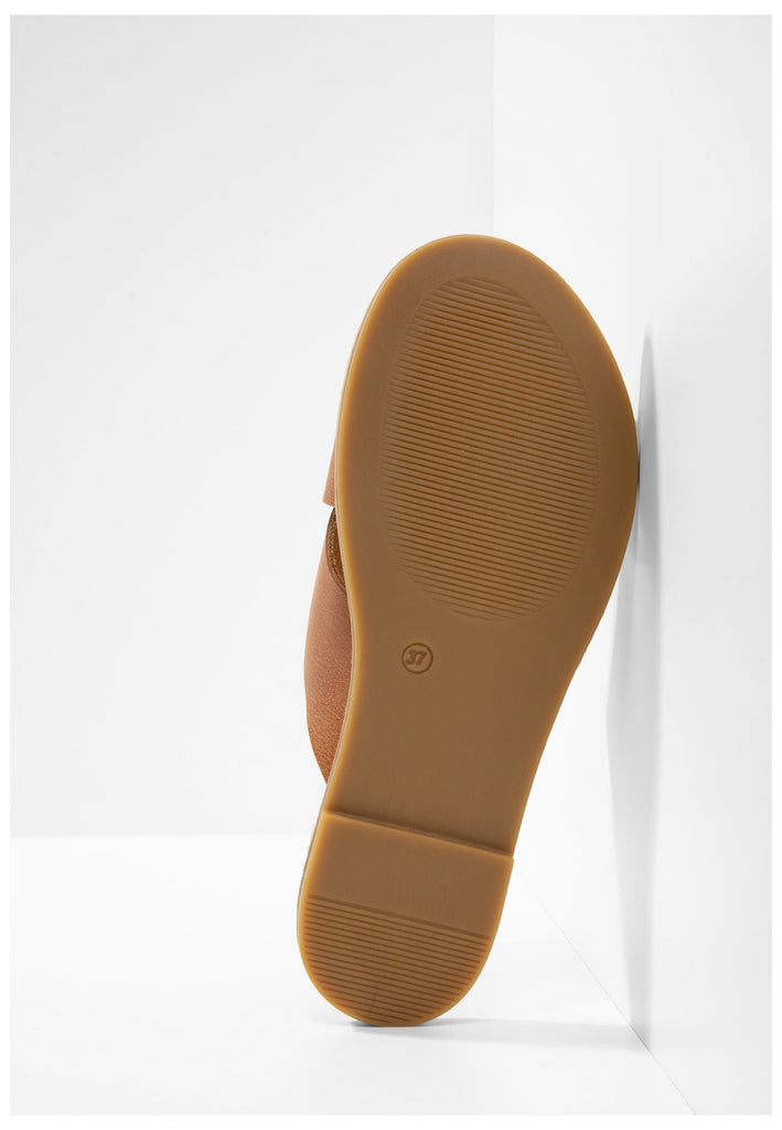 Inuovo Pantoletten Leder Mittelbraun