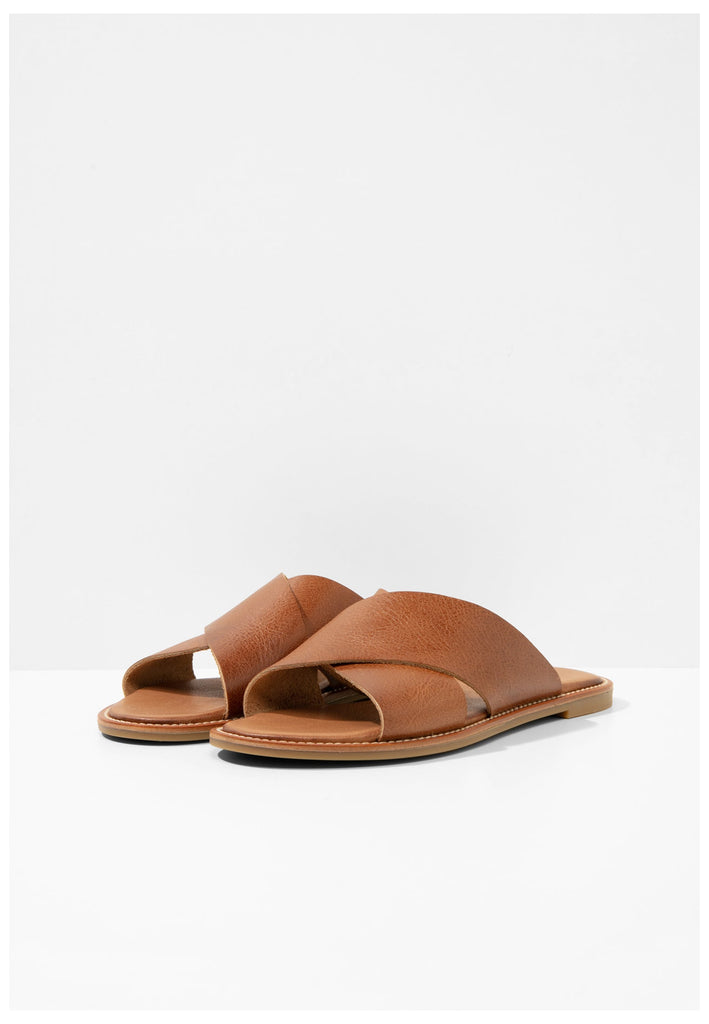 Inuovo Pantoletten Leder Mittelbraun