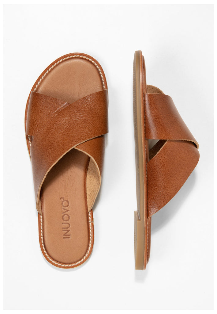 Inuovo Pantoletten Leder Mittelbraun