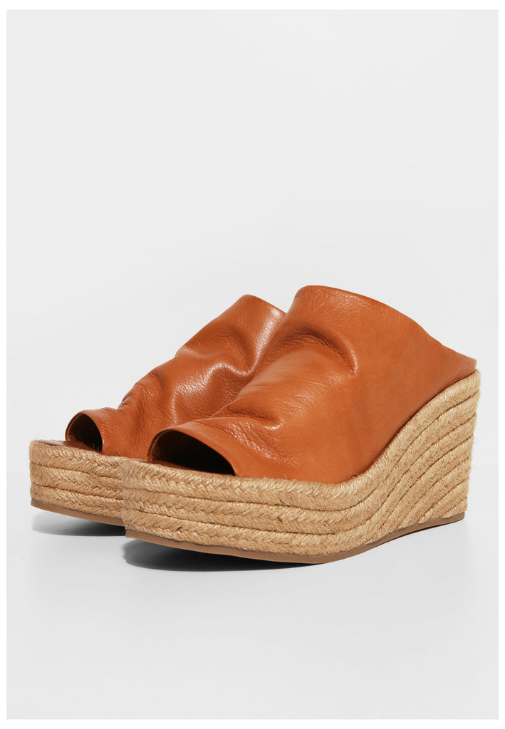 Inuovo Pantoletten Leder Mittelbraun