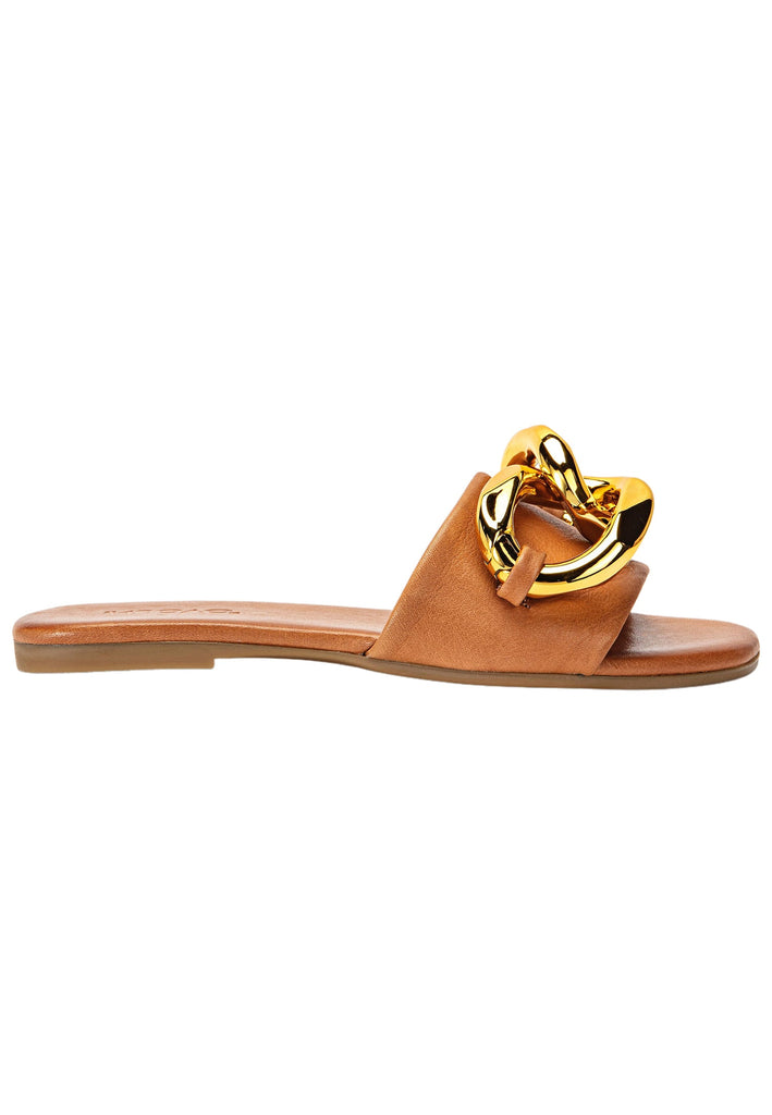 Inuovo Pantoletten Leder Mittelbraun