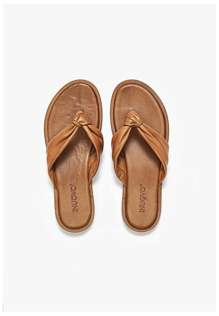 Inuovo Pantoletten Leder Mittelbraun