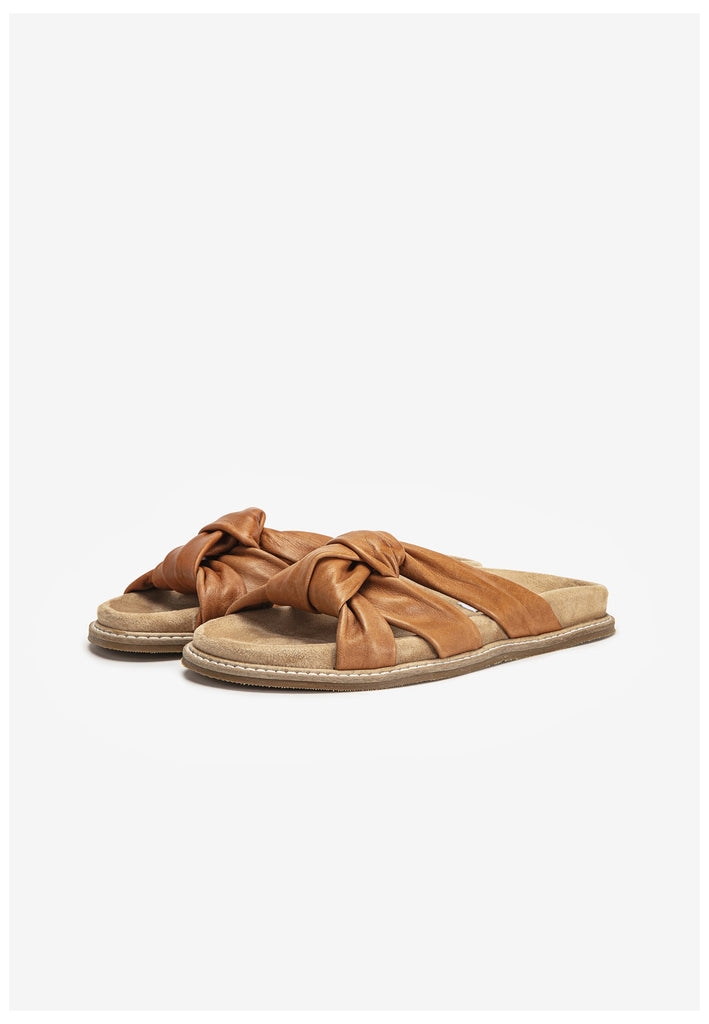 Inuovo Pantoletten Leder Mittelbraun