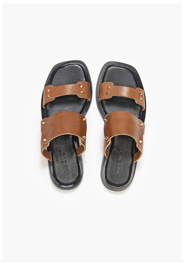 Inuovo Pantoletten Leder Mittelbraun