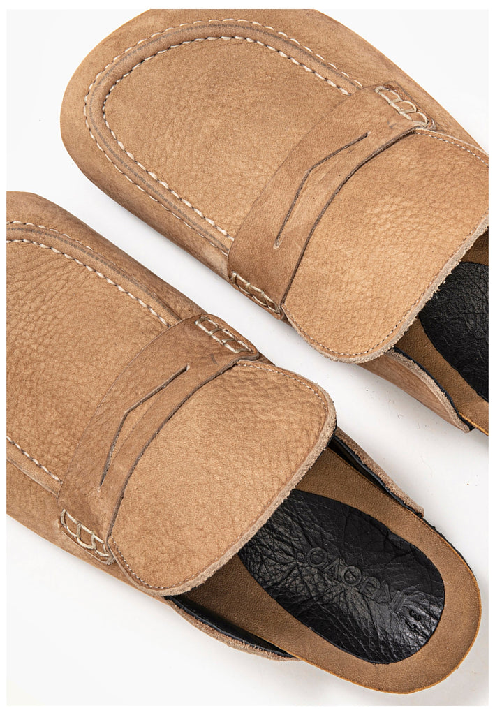 Inuovo Pantoletten Leder Mittelbraun