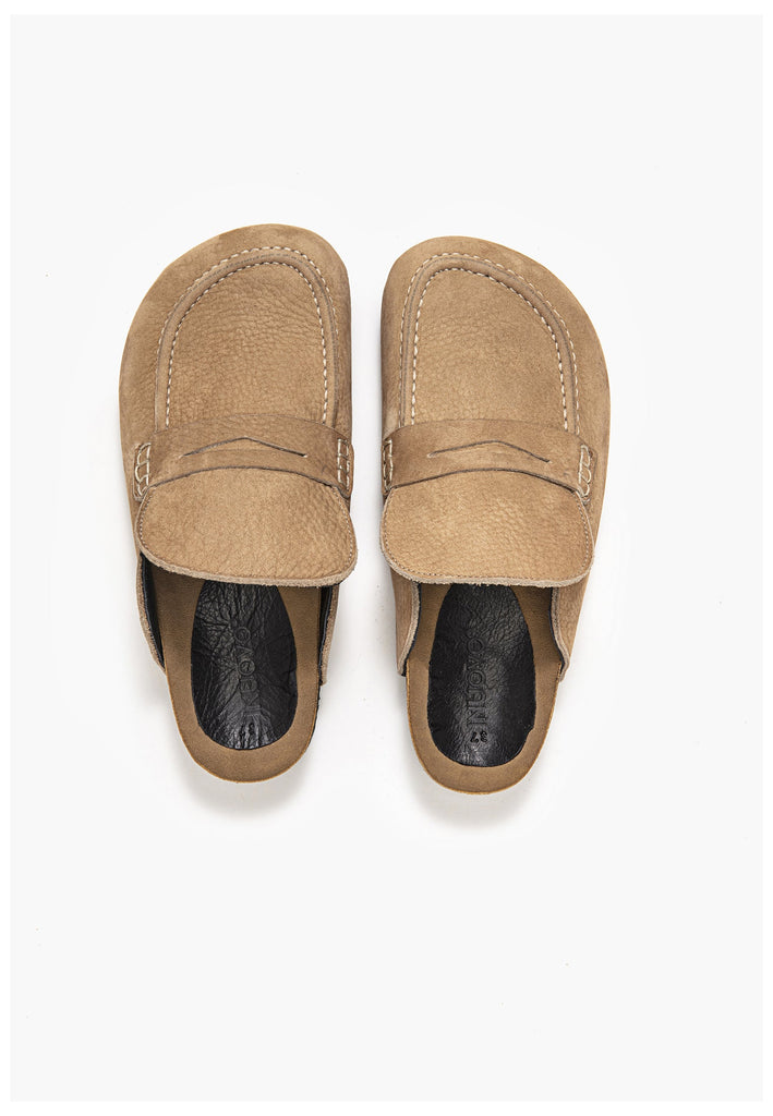 Inuovo Pantoletten Leder Mittelbraun