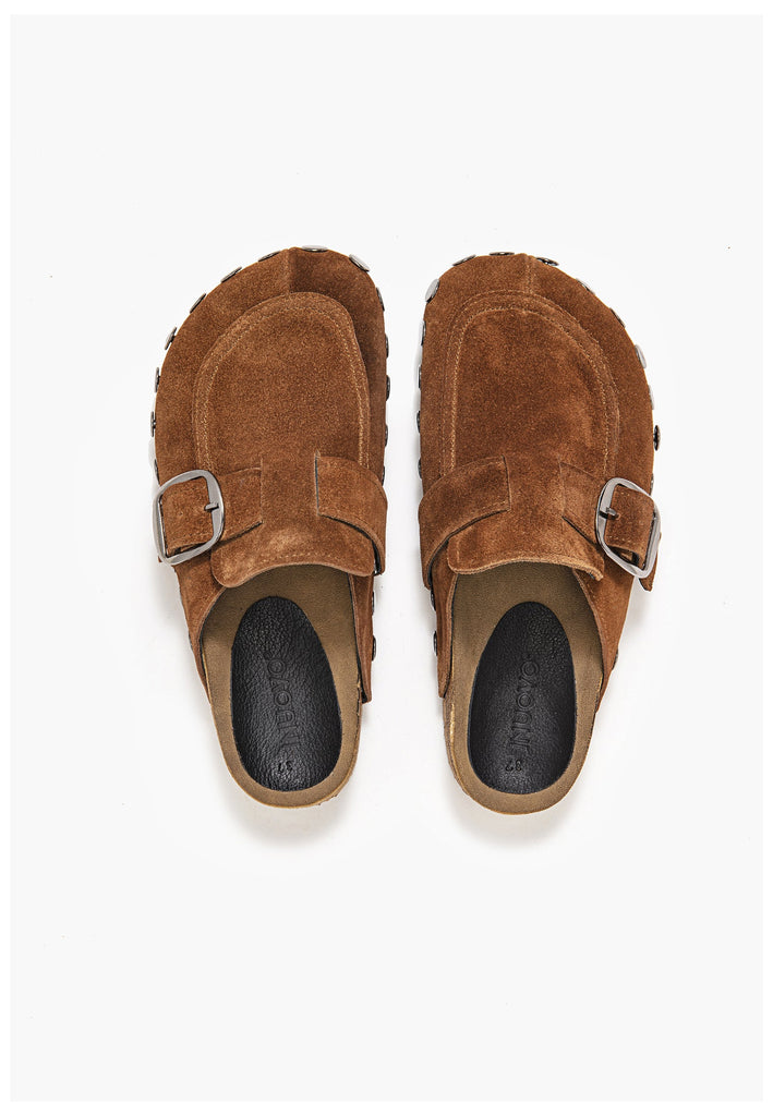 Inuovo Pantoletten Leder Mittelbraun