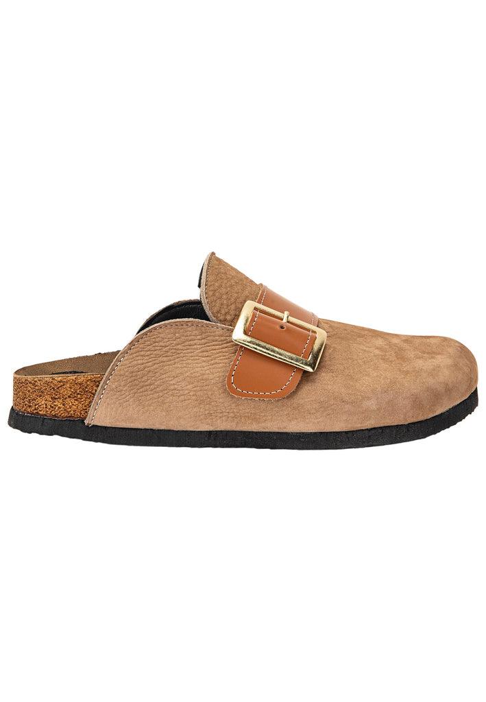 Inuovo Pantoletten Leder Mittelbraun