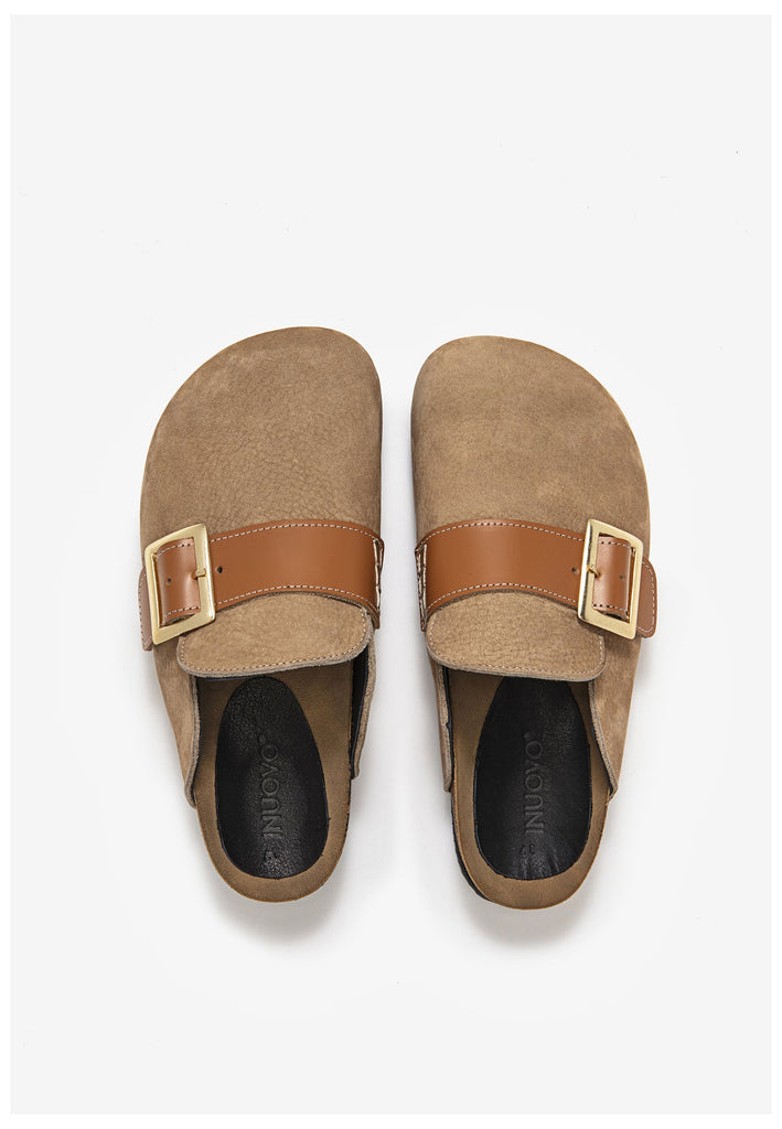 Inuovo Pantoletten Leder Mittelbraun