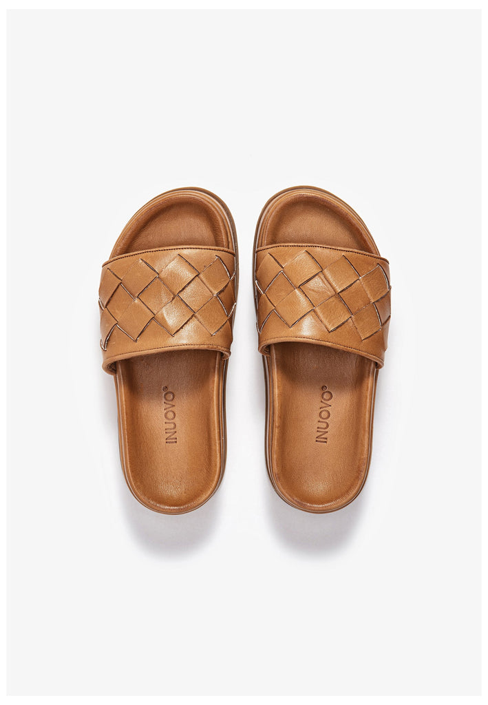 Inuovo Pantoletten Leder Mittelbraun