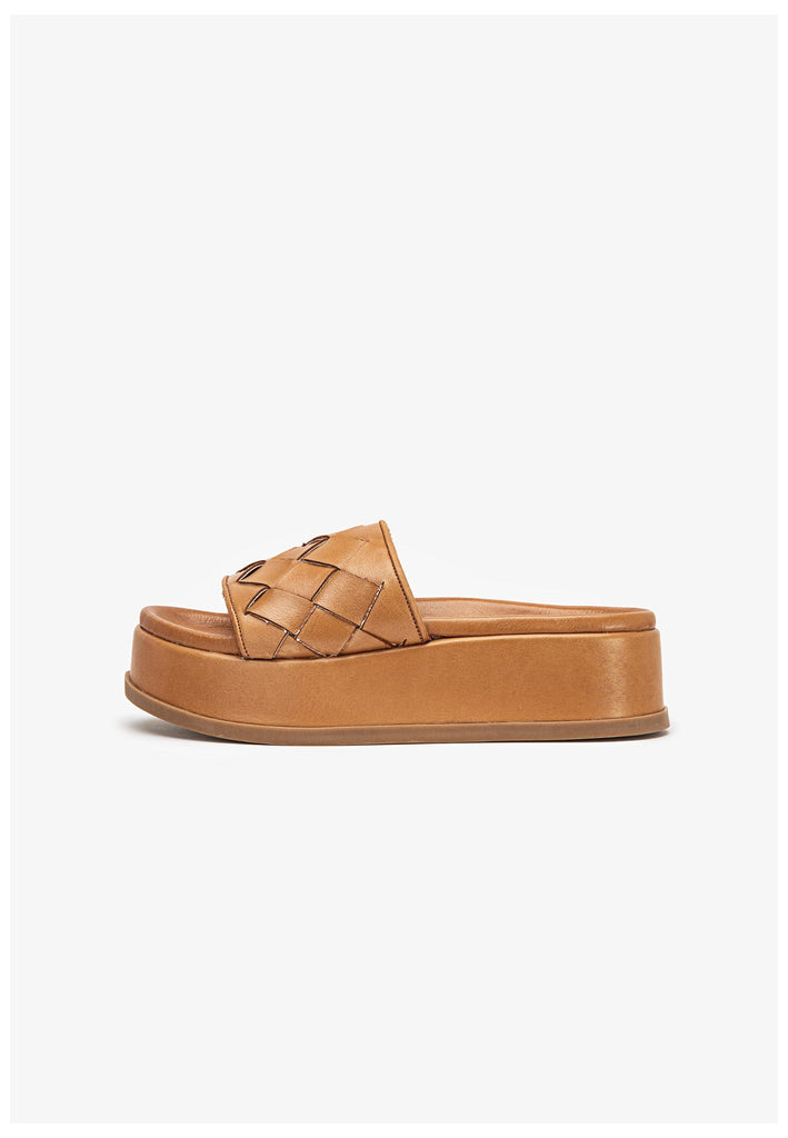 Inuovo Pantoletten Leder Mittelbraun