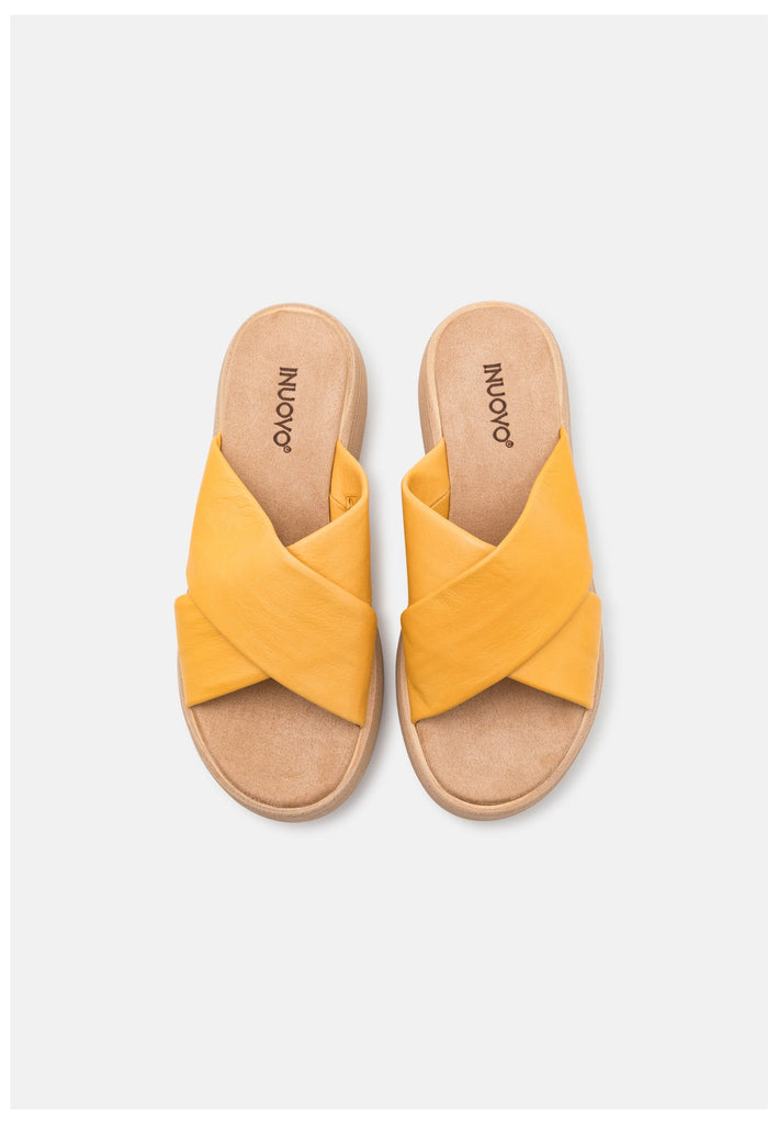 Inuovo Pantoletten Leder Mustard