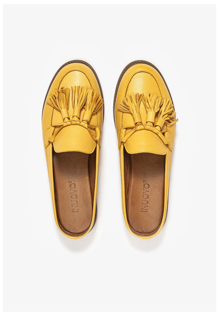 Inuovo Pantoletten Leder Mustard