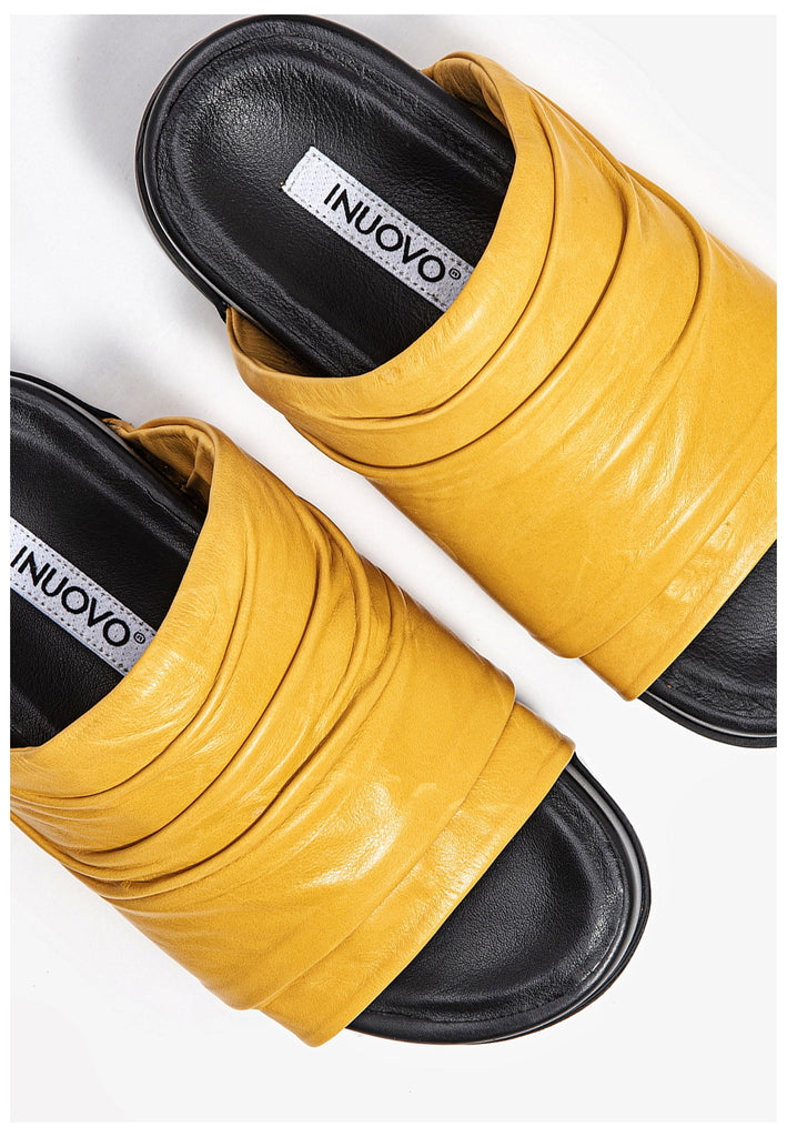 Inuovo Pantoletten Leder Mustard