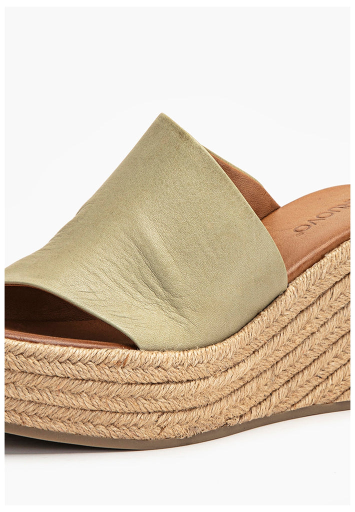 Inuovo Pantoletten Leder Olive