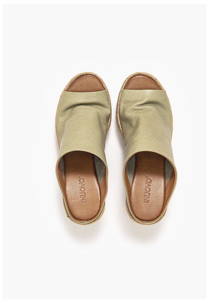 Inuovo Pantoletten Leder Olive