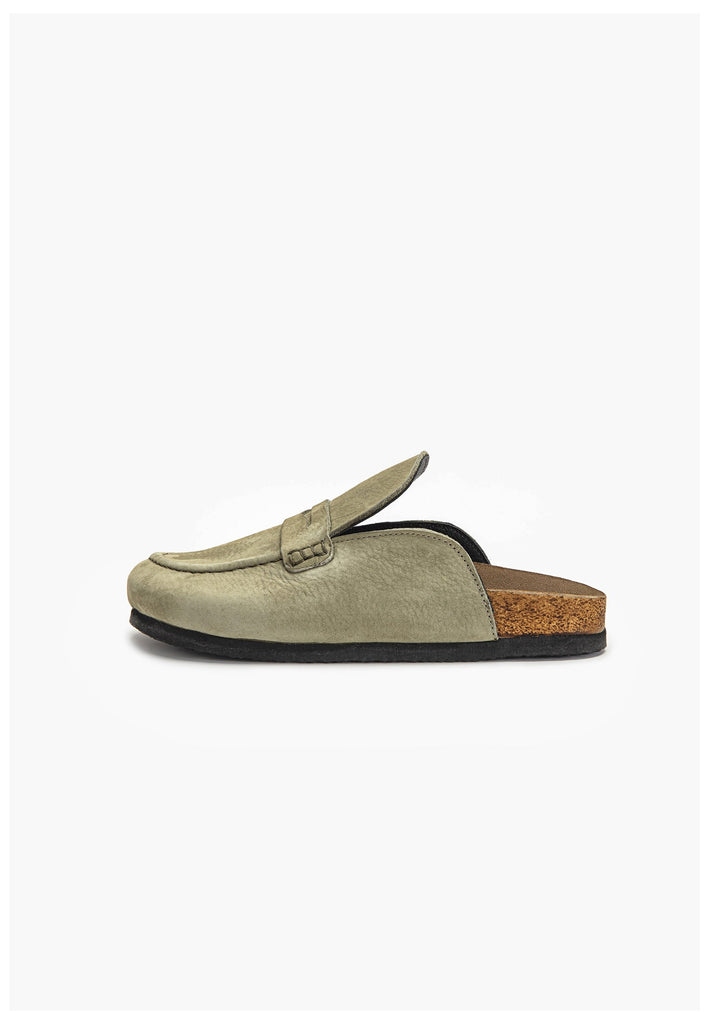 Inuovo Pantoletten Leder Olive