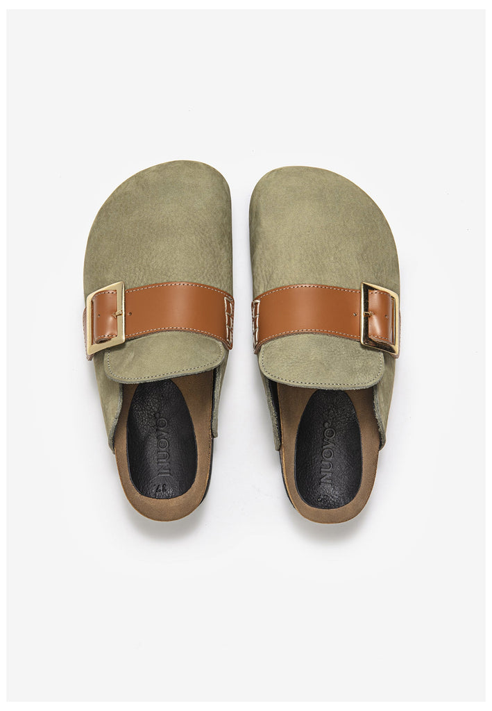 Inuovo Pantoletten Leder Olive