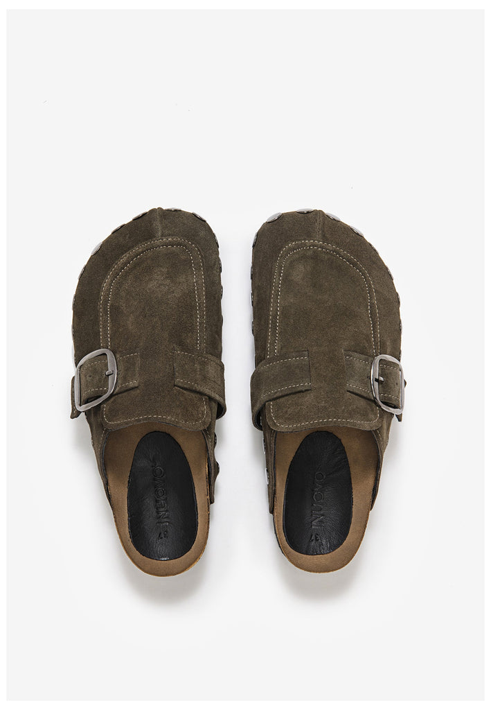 Inuovo Pantoletten Leder Olive