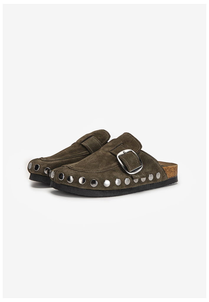 Inuovo Pantoletten Leder Olive