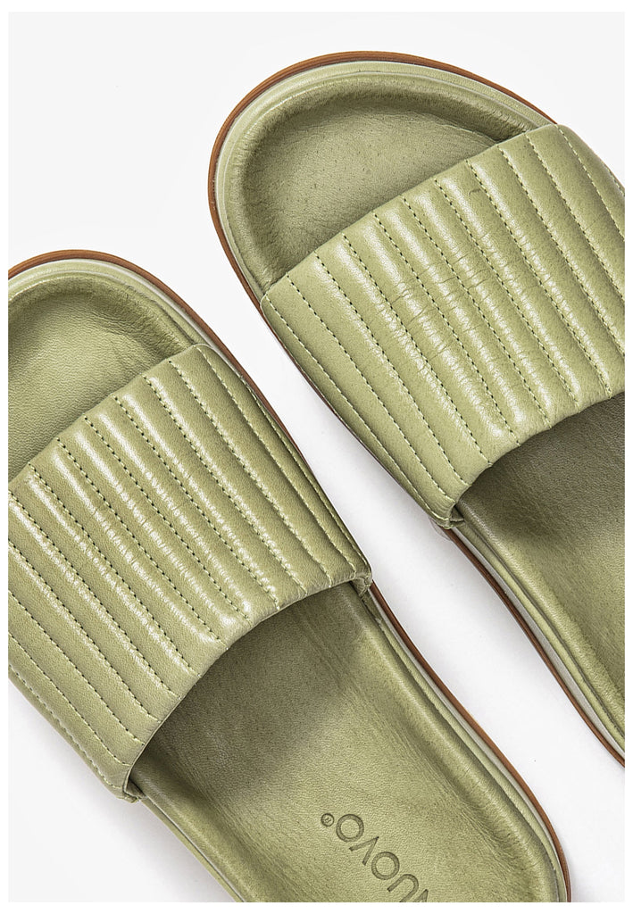 Inuovo Pantoletten Leder Olive