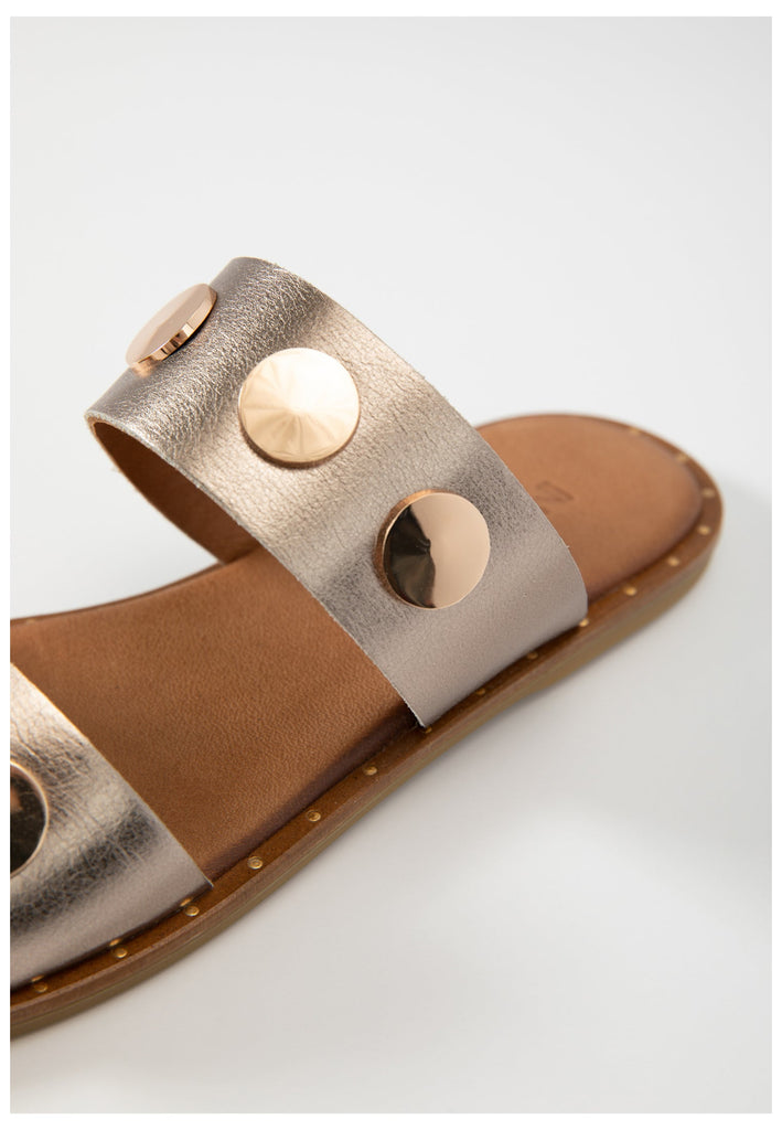 Inuovo Pantoletten Leder Pewter