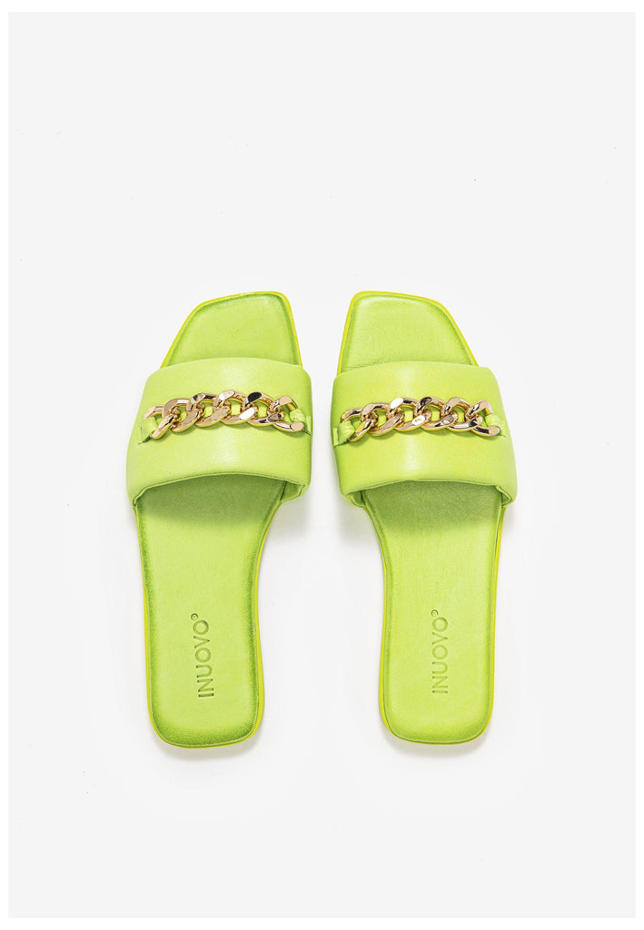 Inuovo Pantoletten Leder Pistachio