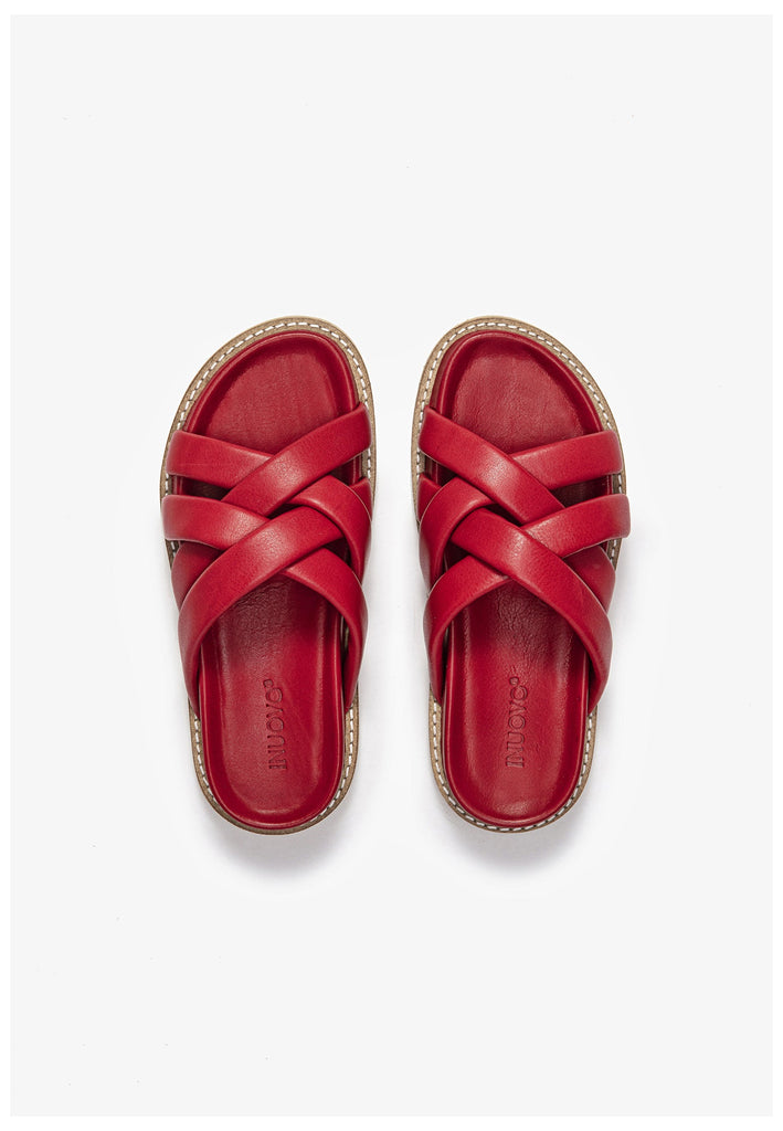 Inuovo Pantoletten Leder Rot
