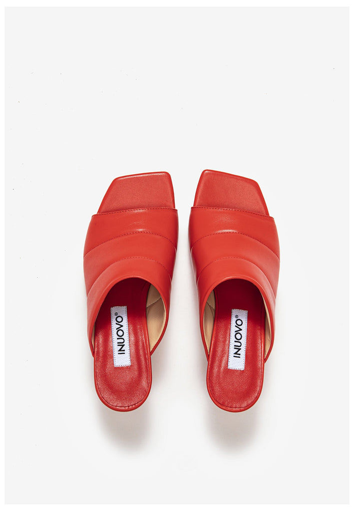 Inuovo Pantoletten Leder Rot