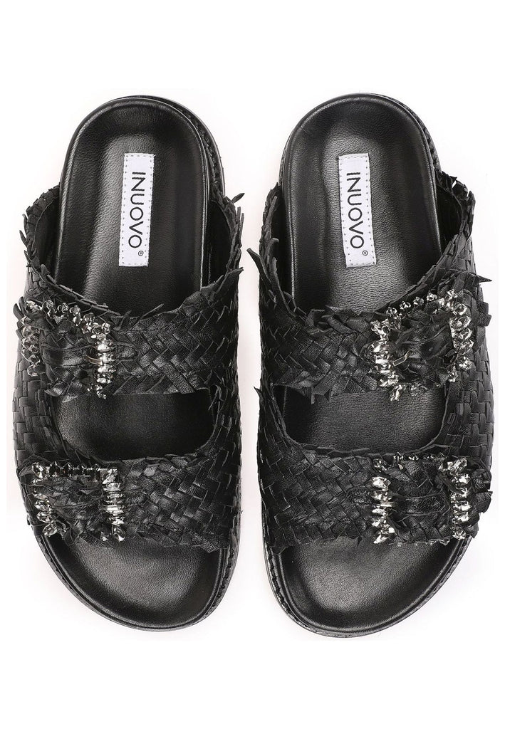 Inuovo Pantoletten Leder Schwarz